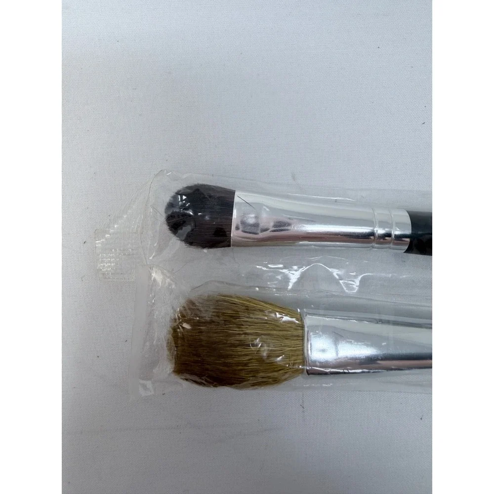 bareMinerals Full Tapered Shadow & Fast Flawless Blending Brush Set Black Silver